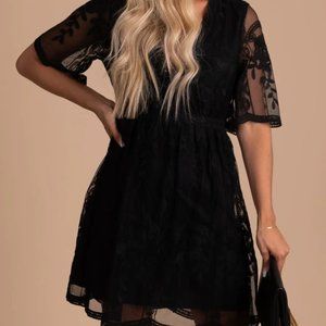 NWT Bella Ella Black Lace Mini Dress